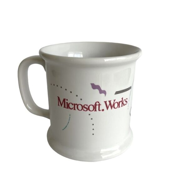 Microsoft Works Coffee Mug White The Galaxy VIP Collection Computer Advertising - Picture 1 of 9